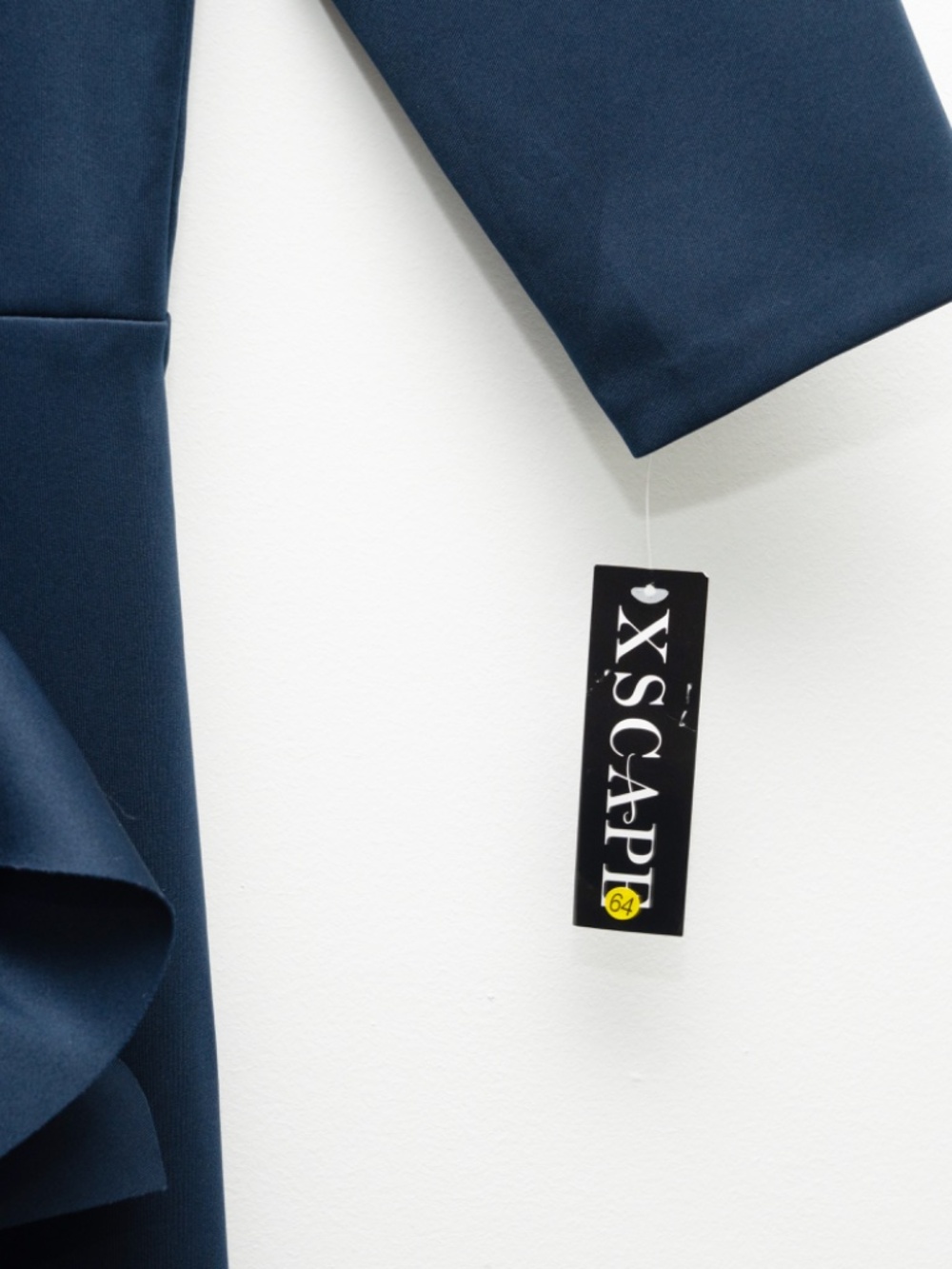 XSCAPE - Navy Ruched Ruffle Scuba Gown - Picture 5 of 9